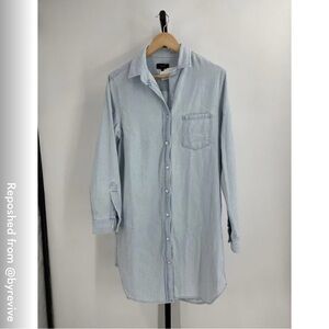 Quince Light Blue Shirt Dress